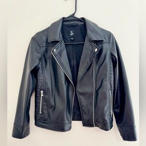 Art Class Black Leather Jacket Kids